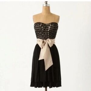 Anthropologie Lil Strapless Fete Dress